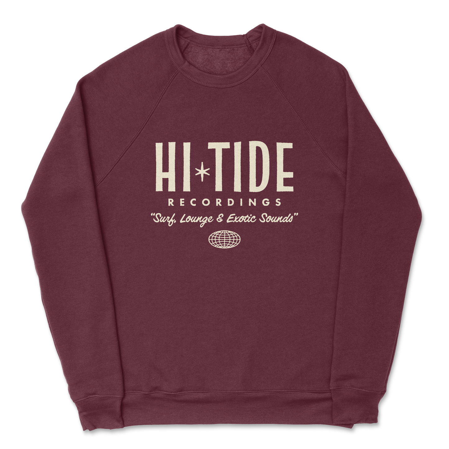“Surf, Lounge & Exotic Sounds” Crewneck (Maroon)