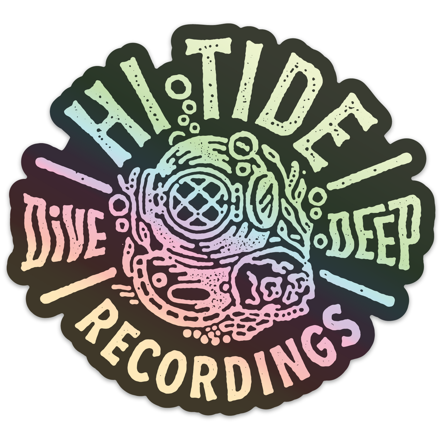 Hi-Tide Recordings “Dive Deep” Holographic Vinyl Sticker