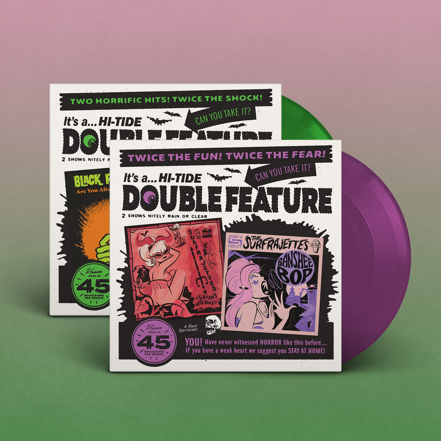 Hi-Tide "Double Feature" 45 Bundle: The Surfrajettes & Black Flamingos