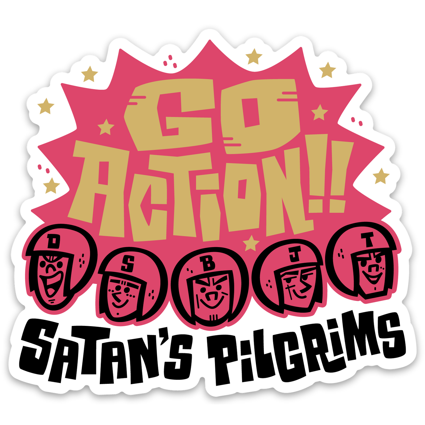 Satan's Pilgrims "Go Action!!" Die-Cut Sticker