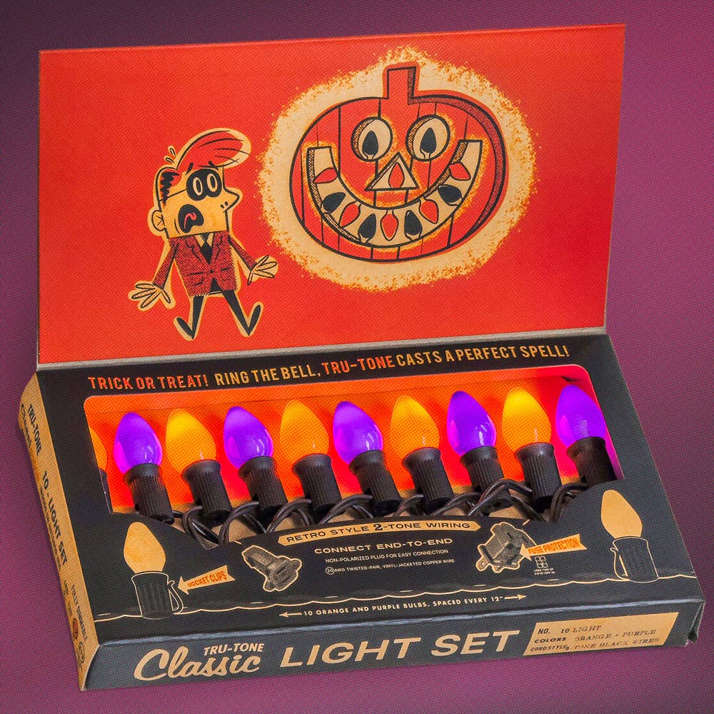 Tru-Tone Vintage Style Halloween C7 LED 10-Light Set [Trick or Treat]