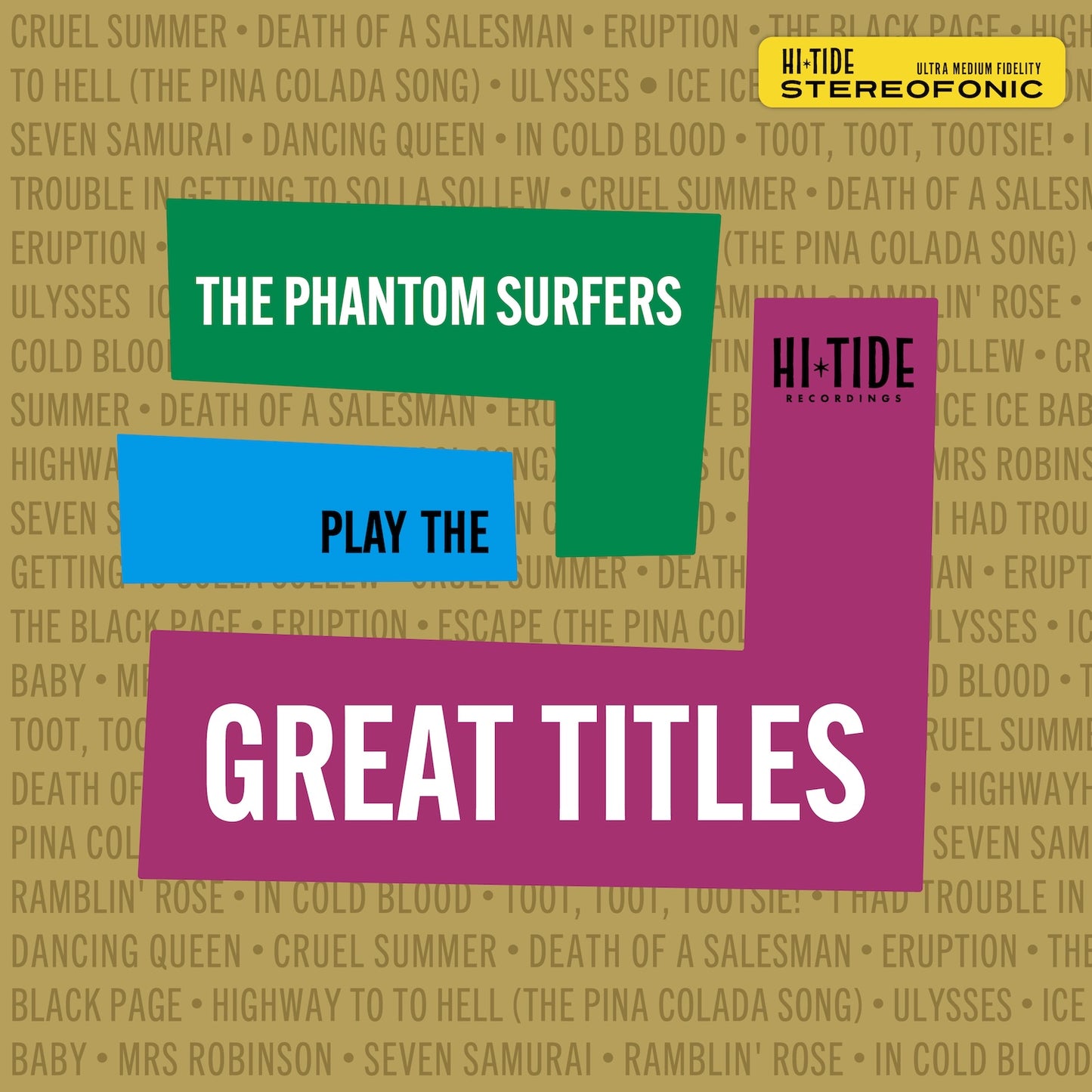 The Phantom Surfers "Play the Great Titles" LP [Hi-Tide-Exclusive Clear Purple] PRE-ORDER
