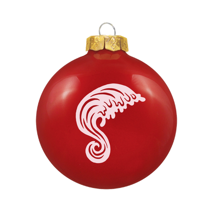 The Surfrajettes Wave Logo Glass Ornament