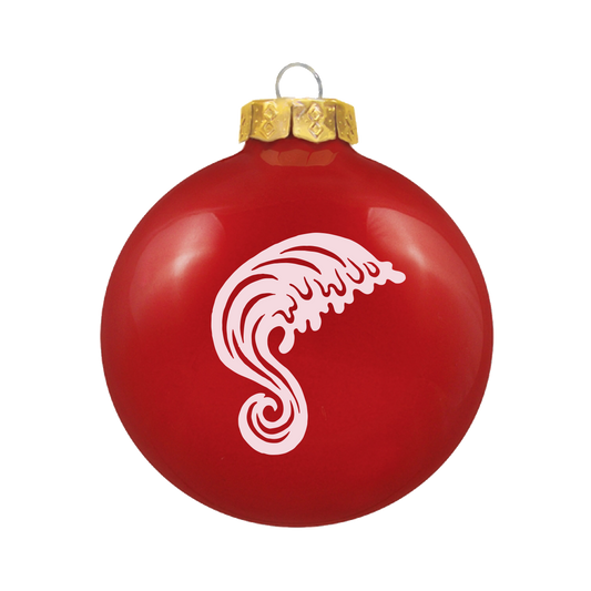 The Surfrajettes Wave Logo Glass Ornament