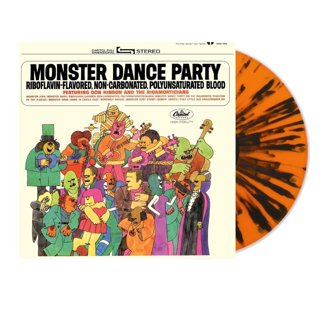 Don Hinson and The Rigamorticians "Monster Dance Party" LP [Orange/Black Pumpkin Splatter]