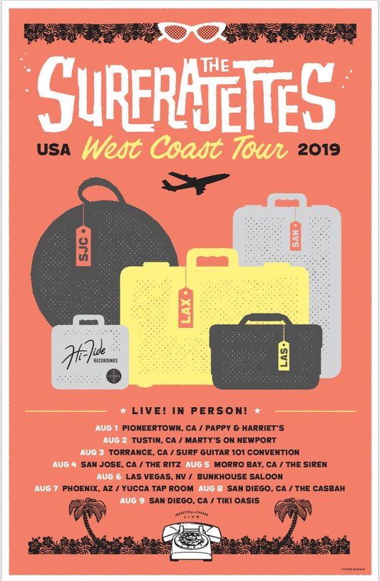 The Surfrajettes West Coast USA Tour Poster