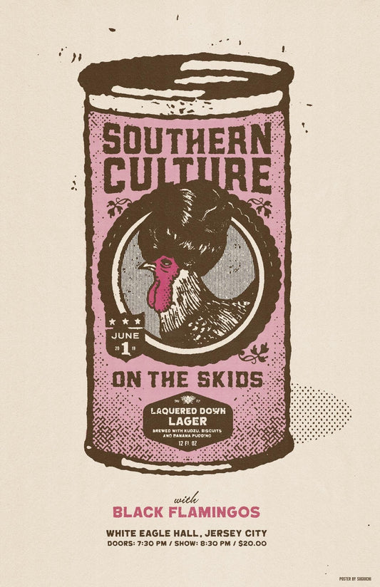 Southern Culture On The Skids / Black Flamingos White Eagle Hall Print