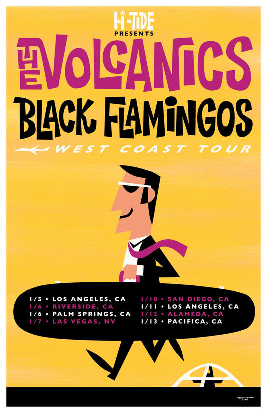The Volcanics & Black Flamingos West Coast Tour 2018 Print