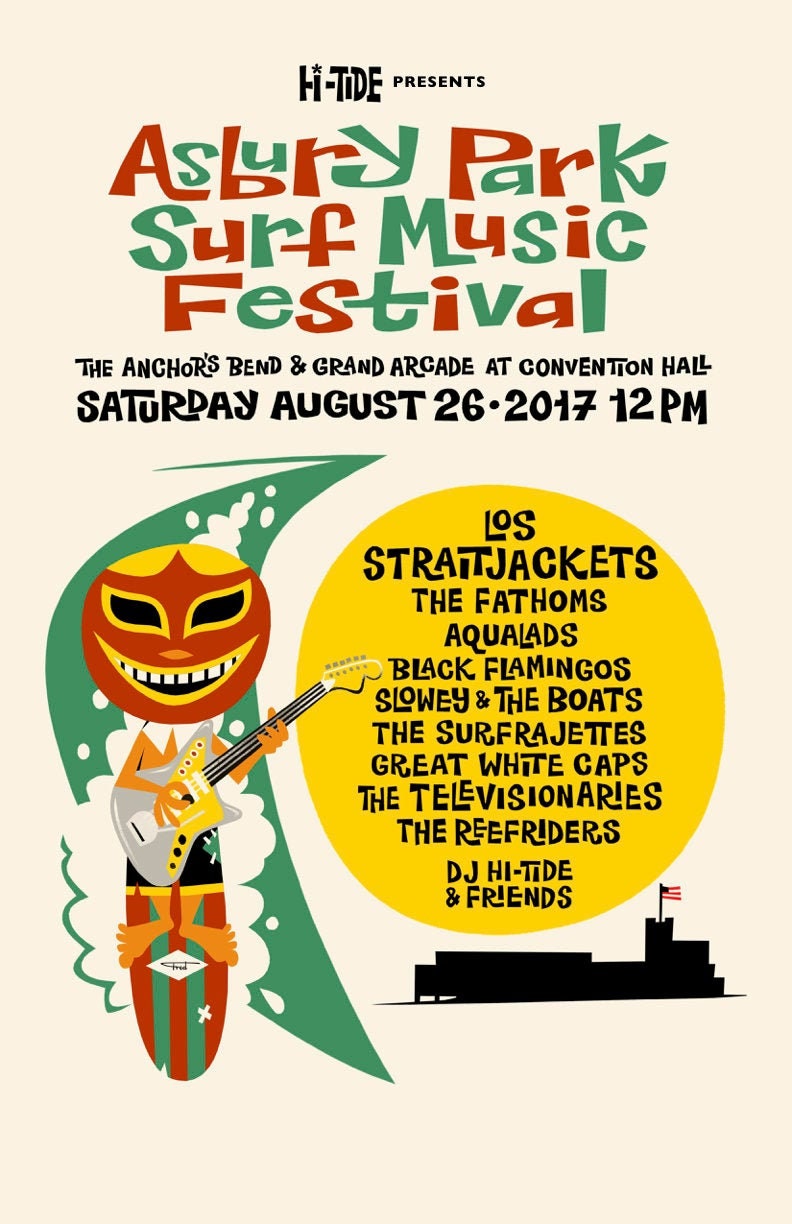 Asbury Park Surf Music Festival 2017 Poster ft. Los Straitjackets
